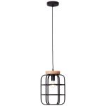 Brilliant Gwen Pendant Metal Wood Black | 250mm - Suitable for 1x E27