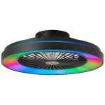 Brilliant Mazzaro Ceiling Fan Plastic Black 36W 4700lm - 830-865 CCT+RGB | 485mm - Remote Control Dimmable