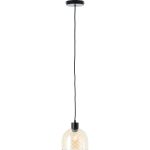 Brilliant Casto Pendant Glass Pendant Metal Black Beige | 190mm - Suitable for 1x E27