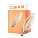 Osram LED Superstar Classic E14 Candle Filament Clear 2.2W 300lm - 927 Extra Warm White | Dimmable -  Replaces 25W