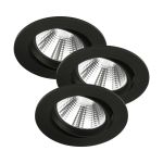 Multipack 3x Nordlux Spot Fremont Metal Black 4.5W 345lm 36D - 827 Extra Warm White | 85mm - IP23- Dimmable