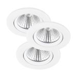 Multipack 3x Nordlux Spot Fremont Metal White 4.5W 345lm 36D - 827 Extra Warm White | 85mm - IP23- Dimmable