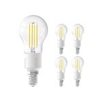Multipack 5x Calex Smart Tuya Wifi E14 Ball 4.5W 450lm - 818-830 Tunable White | Dimmable - Replaces 40W 