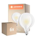 Multipack 6x Ledvance  Classic LED E27 Globe Filament Frosted 11W 1521lm - 827 Extra Warm White | Replaces 100W