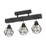 Eglo Ceiling Light Townshend 5 Steel Wood Black | IP20 - Suitable for 3x E27 