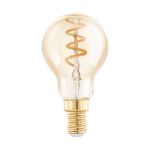 Eglo LED Ball E14 Filament Amber 4W 145lm - 820 Extra Warm White | Dimmable - Replaces 15W