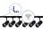 Bright Choice Complete Set 1-Phase Rail L 1,5 x 1,5 Meter Black | incl. 6x Spot + GU10 2700K 3W Dimmable + End Cap, Power Connector and L -Connector