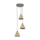 Ledvance LED Pendant Decor Rattan Plate Brown | Suitable for 3x E27