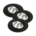 Multipack 3x Nordlux Spot Fremont Metal Black 4.5W 345lm 36D - 827 Extra Warm White | 85mm - IP23- Dimmable
