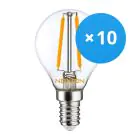 Multipack 10x Noxion Lucent LED E14 Ball Filament Clear 4.5W 470lm - 827 Extra Warm White | Replaces 40W