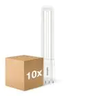 Multipack 10x Philips CorePro PL-L LED Bulb EM/Mains 8W - 840 Cool White | 4-Pin - Replaces 18W