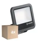 Multipack 4x Ledvance LED Floodlight Aluminium Black 69W 10000lm 100D - 865 Daylight | IP66 - Symmetrical