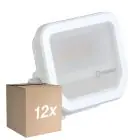 Multipack 12x Ledvance LED Floodlight Aluminium White 8W 1100lm 100D - 830 Warm White | IP66 - Symmetrical