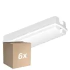 Multipack 6x Ledvance LED Bulkhead Compact White 9W 840lm - 830 Warm White | 356x115mm - IP65 - Motion and Light Sensor