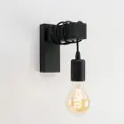 Eglo Wall Light Townshend Wood Black | Suitable for E27