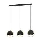 Eglo Pendant Callow Steel Wood Black Brown | IP20 - Suitable for 3x E27 