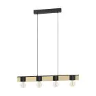 Eglo Pendant Bailrigg Steel Wood Black Brown | IP20 - Suitable for 4x E27 