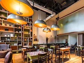 Dining Table Lighting at a Restaurant