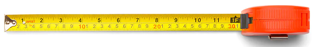 Measuring tape to measure the length of a (LED) tube